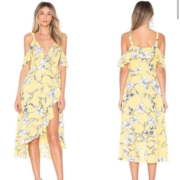 Privacy Please Dresses & Skirts - Revolve Privacy Please Yellow Floral Wrap Midi Dress